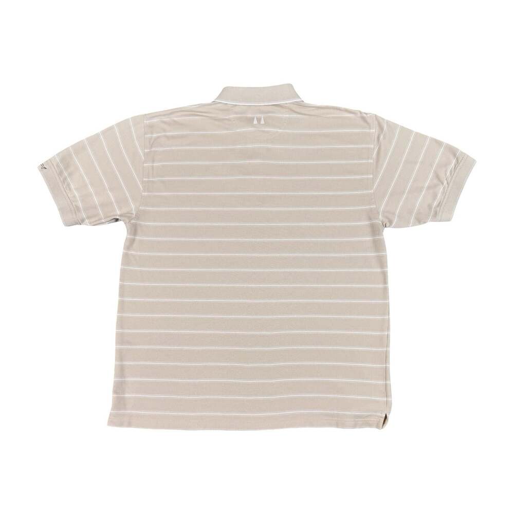 Greg Norman Beige/White Striped Cotton Short Sleeve Collared Polo Size L - Picture 2 of 9